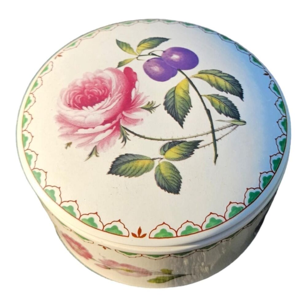 VTG Spode Rose / Plum Round Trinket Box